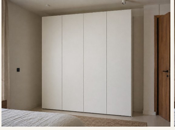 Original white IKEA PAX wardrobe before the upgrade