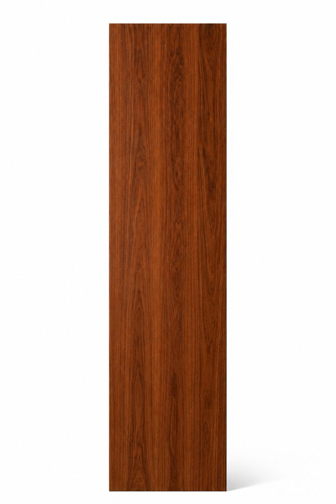 Warm walnut slab front with deep wood grain